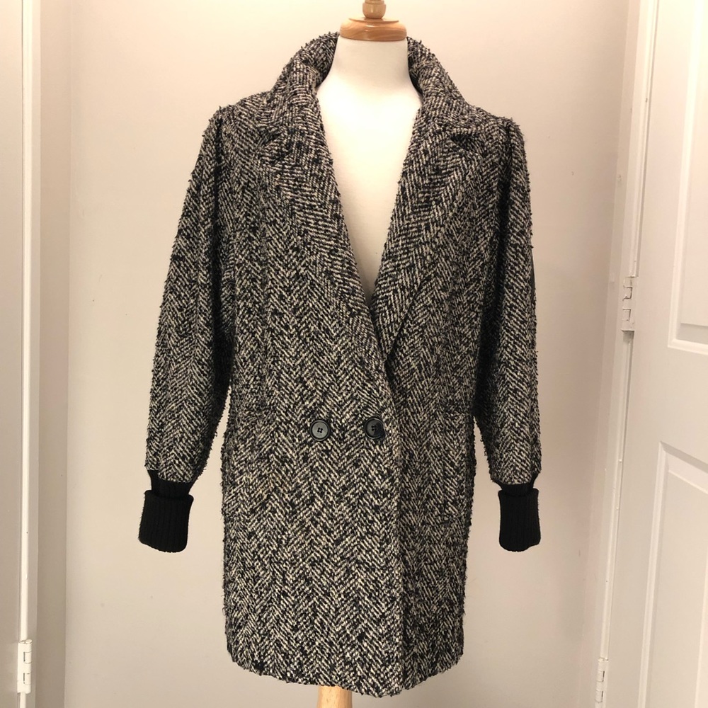 Vintage Tweed Double Button Coat